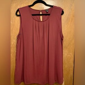 *** Worn Once *** Ann Taylor Maroon/Berry Sleeveless Blouse